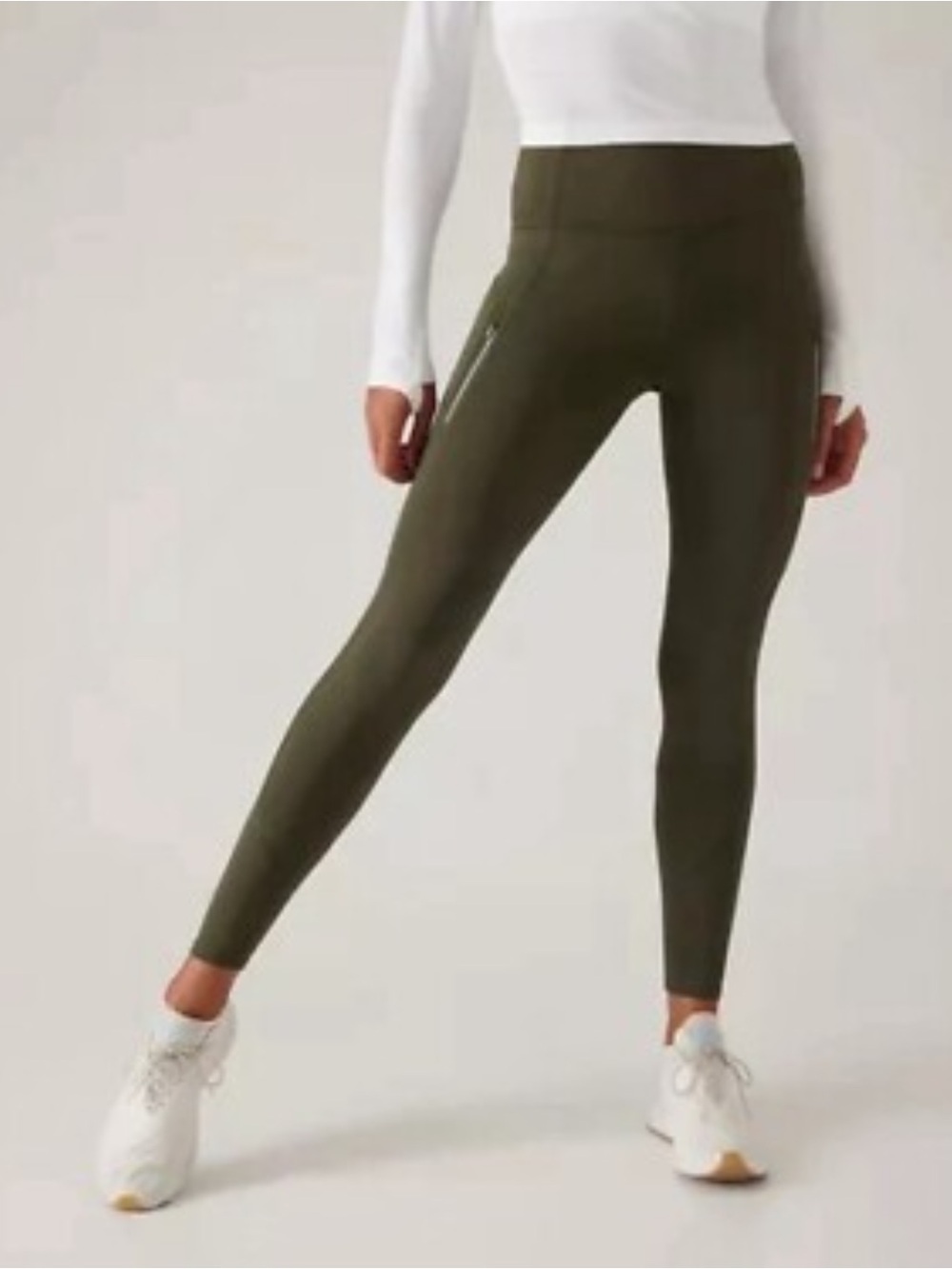 ATHLETA Rainier High Rise Legging Small S Olive Green